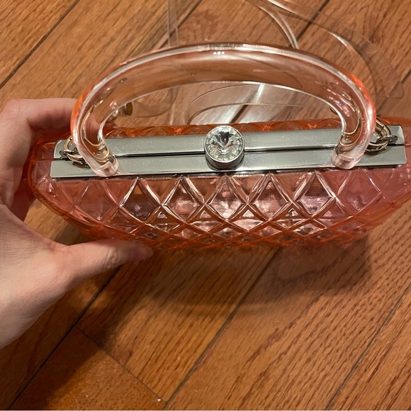 HVN Rio Acrylic Pink Rhinestone Bag - Picture 5 of 6